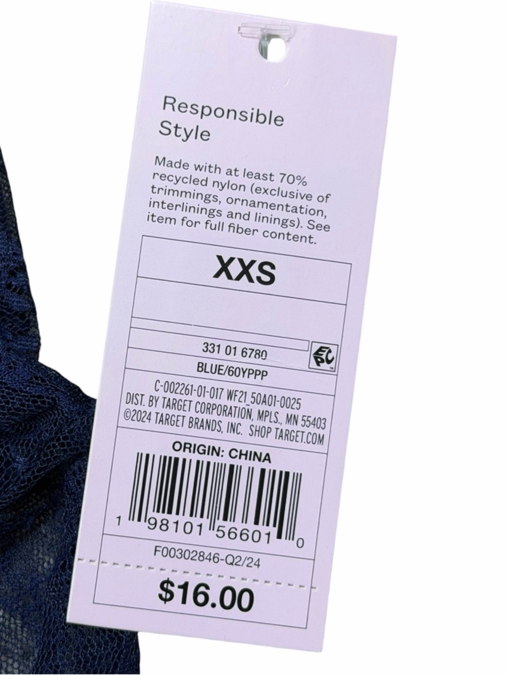 10/$25🦋 NWT Wild Fable Navy Blue Sheer Lace Mock Neck Long Sleeve Tee - Size XXS - Picture 9 of 16
